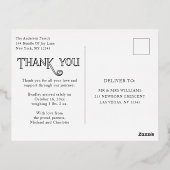 Baby Foto: Bedankt Modern Heart Birth Folie Uitnodiging Briefkaart (Achterkant)