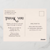 Baby Foto: Bedankt Modern Heart Birth Folie Uitnodiging Briefkaart (Achterkant)