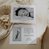 Baby Foto Bedankt Script Hart Geboorte Aankondiging