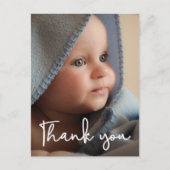 Baby Foto BEDANKT U geboorteaankondiging - vertica Aankondigingskaart (Voorkant)