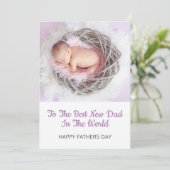 Baby-foto | Beste nieuwe vader vaders dag Feestdagenkaart (Staand voorkant)