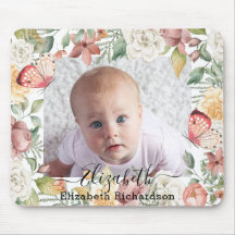 Baby Foto Bloemen Roos Roze Vlinder Botanisch