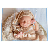 Baby Foto Blue Large Gift Bag Groot Cadeauzakje (Voorkant)