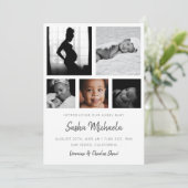 Baby Foto Collage Birth kondiging Kaart (Staand voorkant)