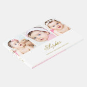 Baby Foto Collage Elegant Gold White Gastenboek (Hoek)