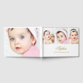 Baby Foto Collage Elegant Gold White Gastenboek (Volledig)