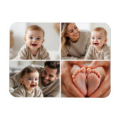 Baby Foto Collage Instagram Vierkant Magneet (Horizontaal)