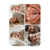 Baby Foto Collage Instagram Vierkant Magneet (Verticaal)