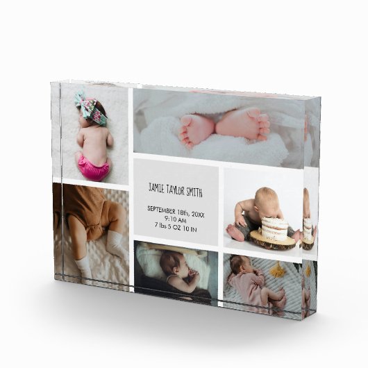 Baby Foto Collage Keepomwille Naam Geboortedatum (Rechts)