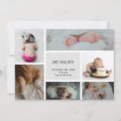 Baby Foto Collage Keepomwille Naam Geboortedatum Aankondiging (Voorkant)
