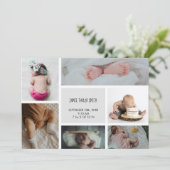 Baby Foto Collage Keepomwille Naam Geboortedatum Aankondiging (Staand voorkant)