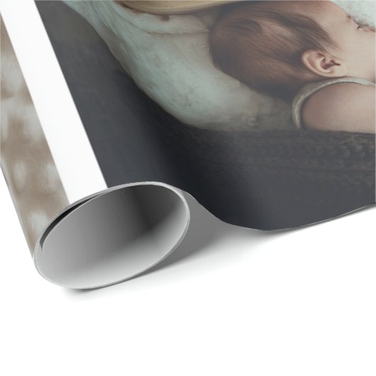 Baby Foto Collage Keepomwille Naam Geboortedatum Cadeaupapier (Rol Hoek)