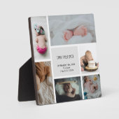 Baby Foto Collage Keepomwille Naam Geboortedatum Fotoplaat (Voorkant)