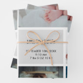 Baby Foto Collage Keepomwille Naam Geboortedatum Inpakpapier Vel (In situ)