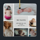 Baby Foto Collage Keepomwille Naam Geboortedatum Keramisch Ornament<br><div class="desc">Een mooie manier om je de momenten van je schattige baby te herinneren. Leg je herinneringen van je pasgeborene voor altijd vast met deze foto-baby collage-keepasje met de naam van de baby, de geboortedatum, het gewicht en de lengte. Pas de foto's en tekst aan en maak het uw eigen. Geweldig...</div>