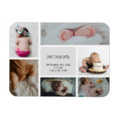 Baby Foto Collage Keepomwille Naam Geboortedatum Magneet (Horizontaal)