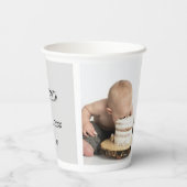 Baby Foto Collage Keepomwille Naam Geboortedatum Papieren Bekers (Achterkant)