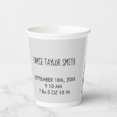 Baby Foto Collage Keepomwille Naam Geboortedatum Papieren Bekers (Links)