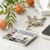 Baby Foto Collage Keepomwille Naam Geboortedatum Sleutelhanger (Zijkant)