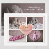 Baby Foto Collage Script Typografie Birth (Voorkant / Achterkant)