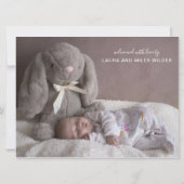 Baby Foto Collage Script Typografie Birth (Achterkant)