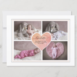 Baby Foto Collage Script Typografie Birth