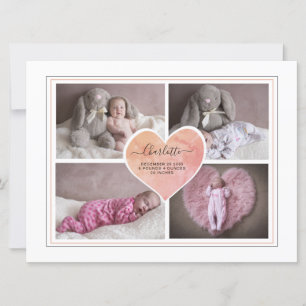Baby Foto Collage Script Typografie Birth