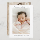 Baby Foto Dank je geboorte Aankondiging (Voorkant / Achterkant)