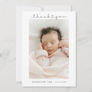 Baby Foto Dank je geboorte Aankondiging