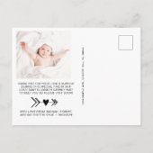 Baby Foto Dank je geboorte Aankondigingskaart (Achterkant)