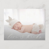 Baby Foto Dank je geboorte Aankondigingskaart (Voorkant)
