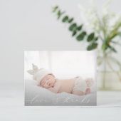 Baby Foto Dank je geboorte Aankondigingskaart (Staand voorkant)