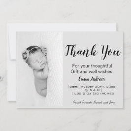 Baby Foto Dank je geboorteaankondiging Aankondiging