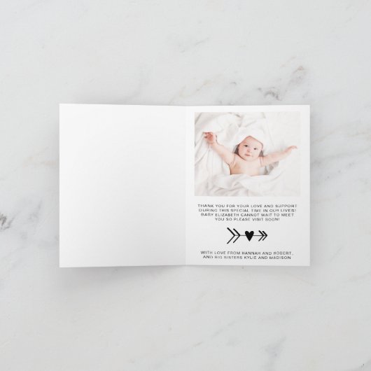 Baby Foto Dank je geboorteaankondiging Aankondiging (Binnen)