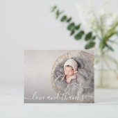 Baby Foto Dank je geboorteaankondiging Briefkaart (Staand voorkant)
