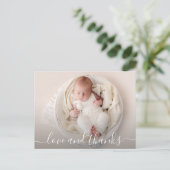 Baby Foto Dank je geboorteaankondiging Briefkaart (Staand voorkant)