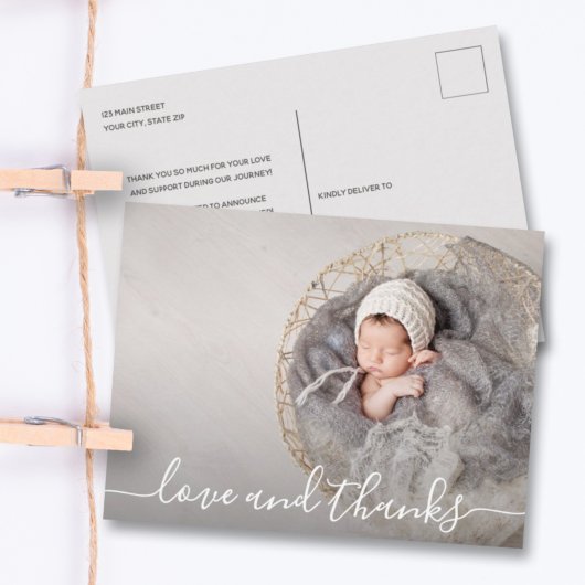 Baby Foto Dank je geboorteaankondiging Briefkaart