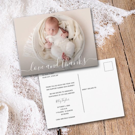 Baby Foto Dank je geboorteaankondiging Briefkaart