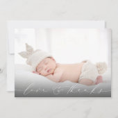 Baby Foto Dank u Bericht Geboorte Aankondiging (Voorkant)