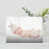 Baby Foto Dank u Bericht Geboorte Aankondiging (Staand voorkant)