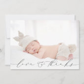 Baby Foto Dank u Bericht Geboorte Aankondiging (Voorkant)