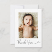 Baby Foto Dank u Hart Modern Baby shower Bedankkaart (Voorkant)