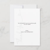 Baby Foto Dank u Hart Modern Baby shower Bedankkaart (Achterkant)