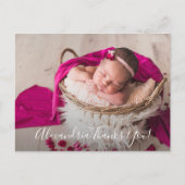 Baby Foto Dank u scriptaankondiging Briefkaart (Voorkant)