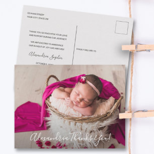 Baby Foto Dank u scriptaankondiging Briefkaart