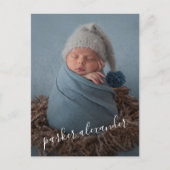 Baby Foto Dank u scriptaankondiging Briefkaart (Voorkant)
