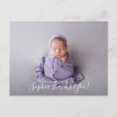 Baby Foto Dank u scriptaankondiging Briefkaart (Voorkant)