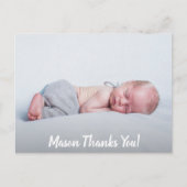 Baby Foto Dank u scriptaankondiging Briefkaart (Voorkant)