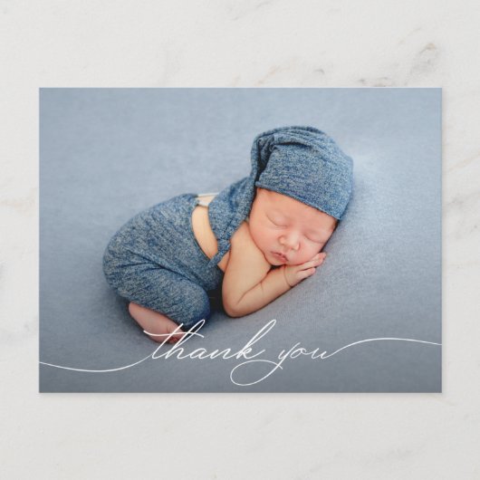 Baby Foto Dank u scriptaankondiging Briefkaart (Voorkant)