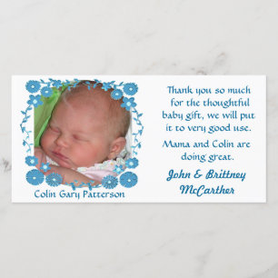 Baby foto dankkaartjes bedankkaart